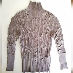 Masaki Matsuoka Avant Garde Pleated Button Down Top Cardigan One Size